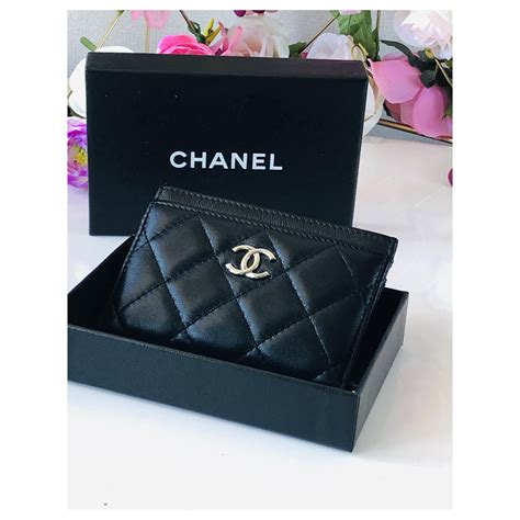 porte carte chanel noir|Porte.